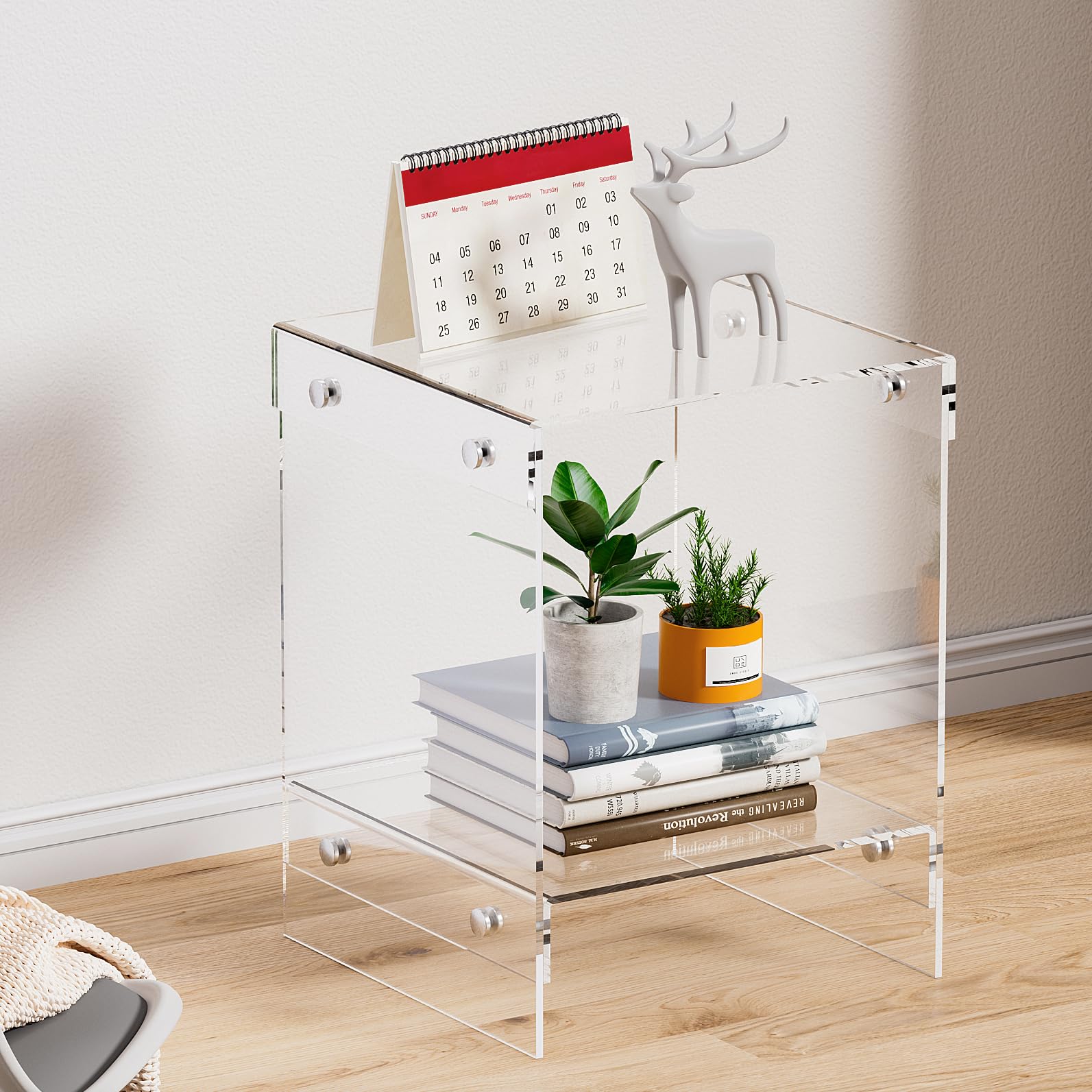Amazon.com: LUOBAO Acrylic End Table, Acrylic Small Side Table for ...
