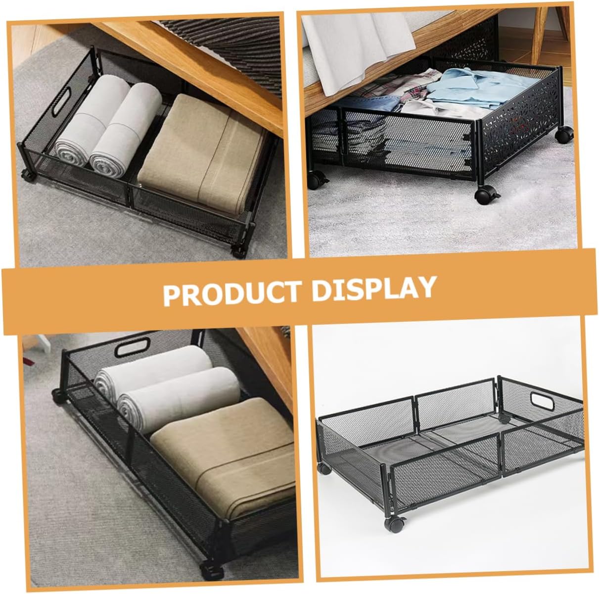 Foldable under Bed Storage Container Multi-purpose Organizer for Bedding and Clothes Capacity Frame Space-saving Design for Bed and Sofa Use