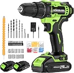 WORKBLESS 21V Power Drill Set, Cordless Drill with 2 Batteries and Charger, 3/8'' Keyless Chuck, Variable Speed, 18+1 Torque Setting and 28pcs Bits Tool Set(Orange)