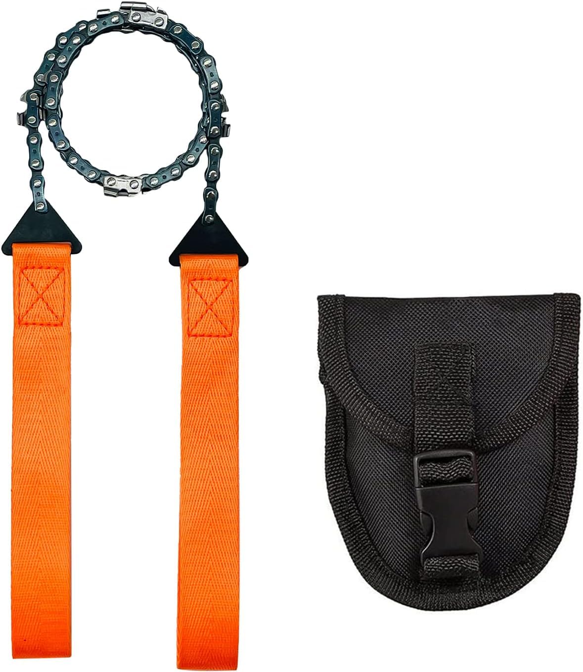 DRUCILA Pocket Chain Rope Saw Portable Hand Powered Saw With Sharp Teeth Blades for Wood Cutting Outdoor Hiking Camping Survival Gear Garden Work With Carrying Pouch.