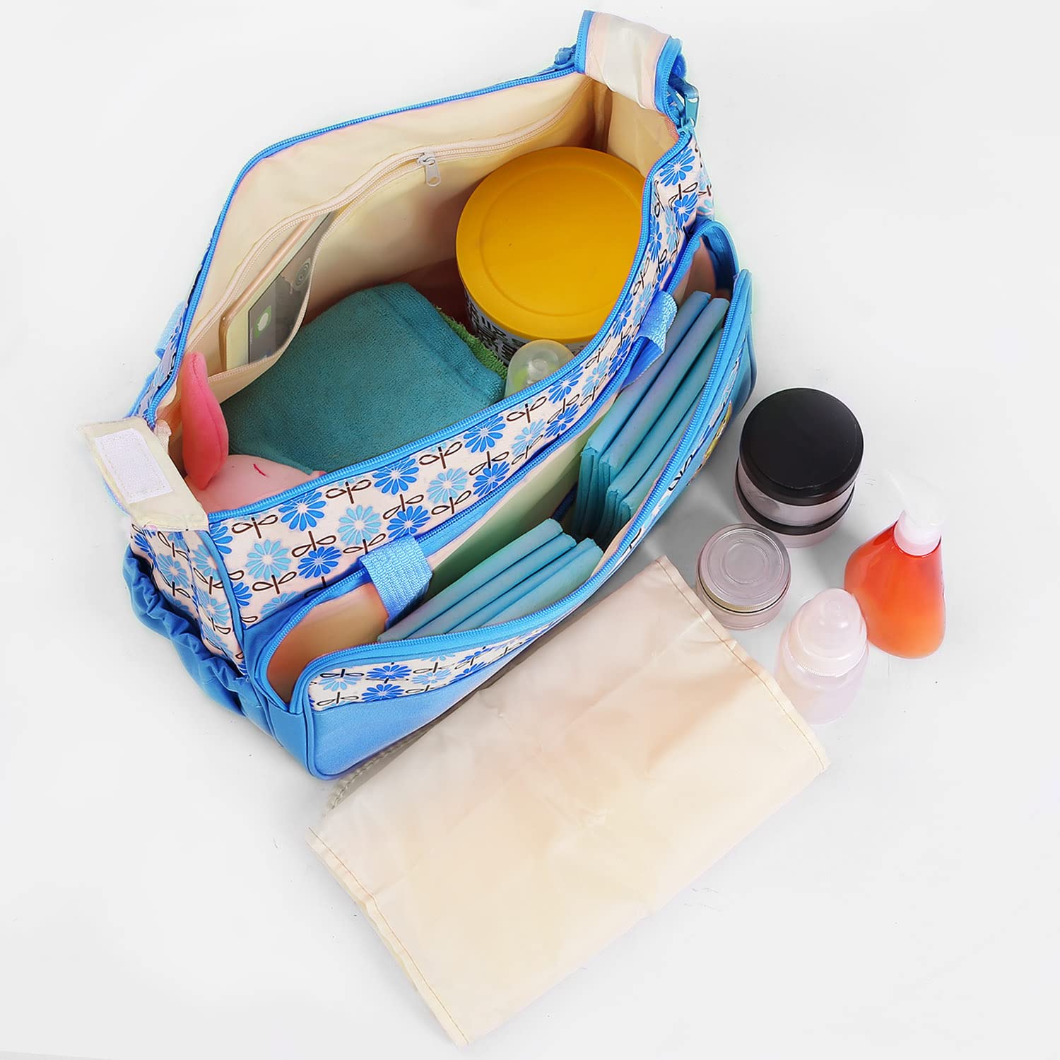 KOCASO Diaper Bag Tote Set for Baby Boy,5 Piece Diaper Changing Totes Set with Changing Pad, Large Travel Diaper Tote for Mom and Dad, Multifunction Baby Bag for Boys and Girls