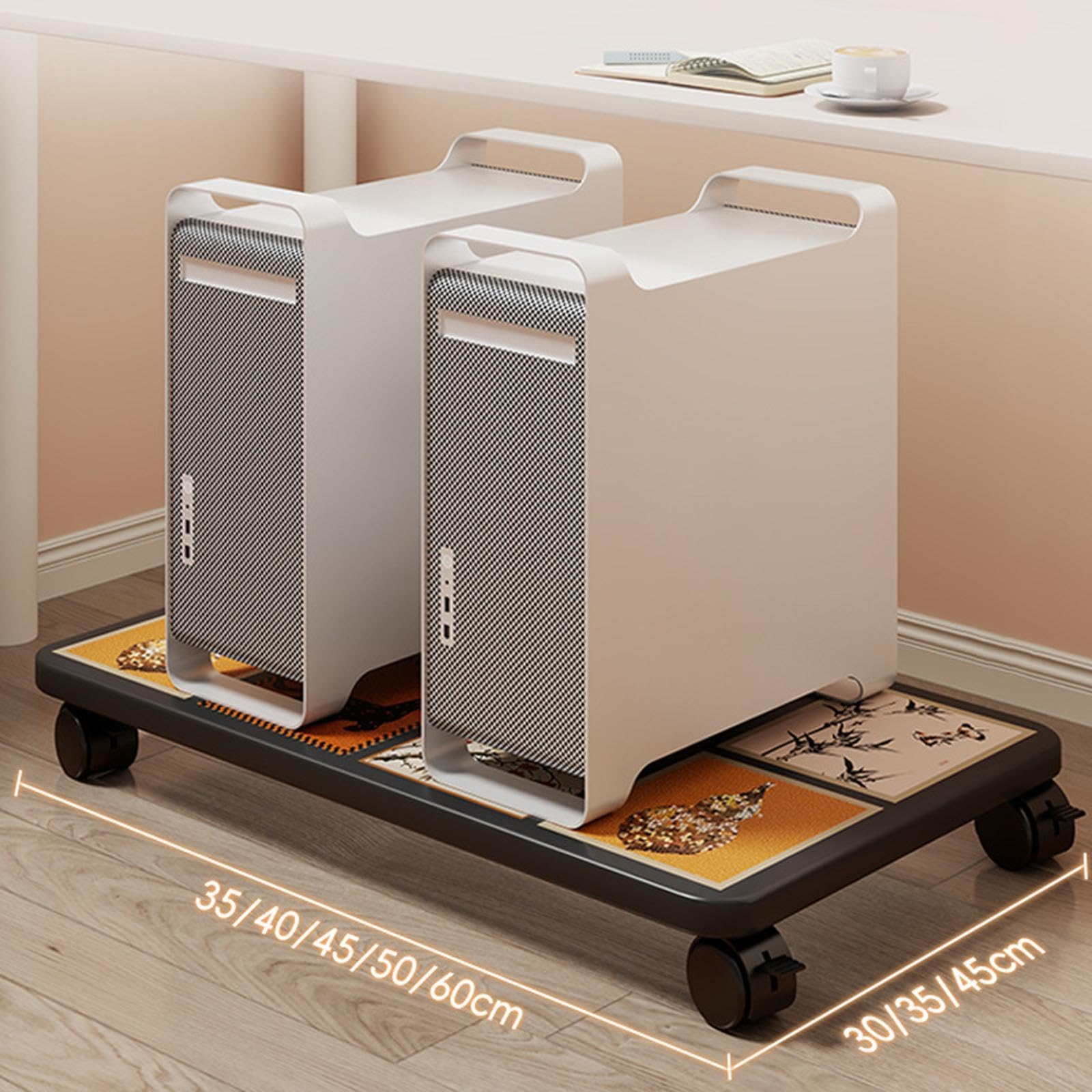 Soporte de Torre para PC, Soporte de Torre para CPU móvil, de para computadora, de CPU Debajo del Escritorio para habitación, Impresora y hogar, Blanco