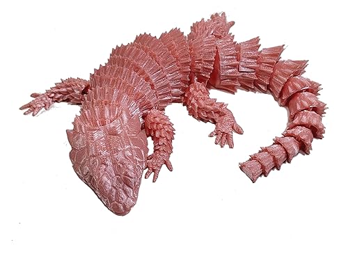 Miniatura 9 de FlexiMech Armadillo Lizard 3d printed Lizard Emerald Green 12" Flexible Reptile Articulated Toy (Emerald Green)