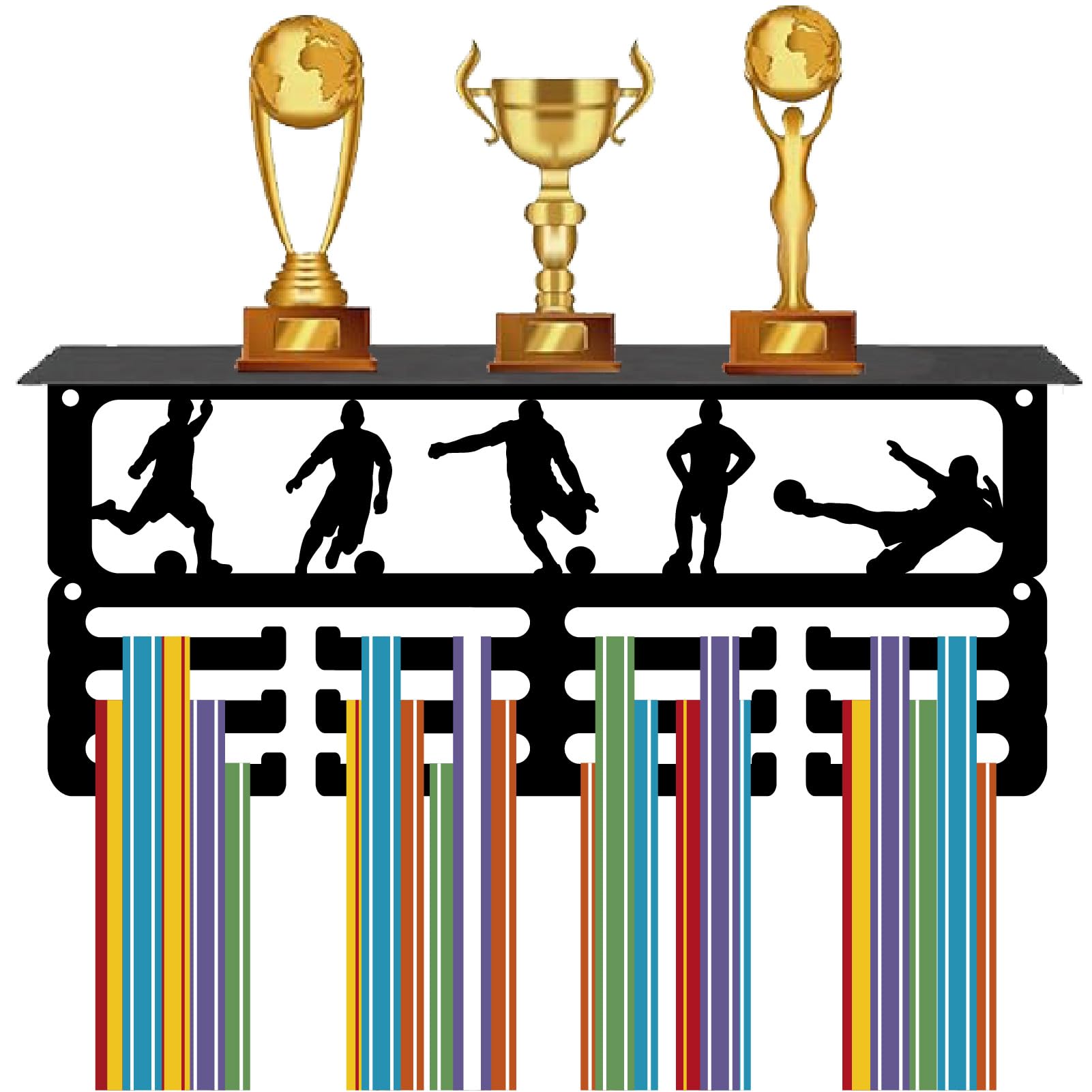 Percha De Pared Para Medallas Deportivas - 20 Ganchos, Capacidad Para 60 Medallas, Color Blanco Mate