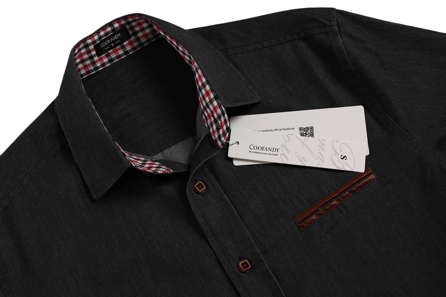 COOFANDY Camisa Vaquera de Vestir Manga Larga Casual Hombre de Moda con Cuadros