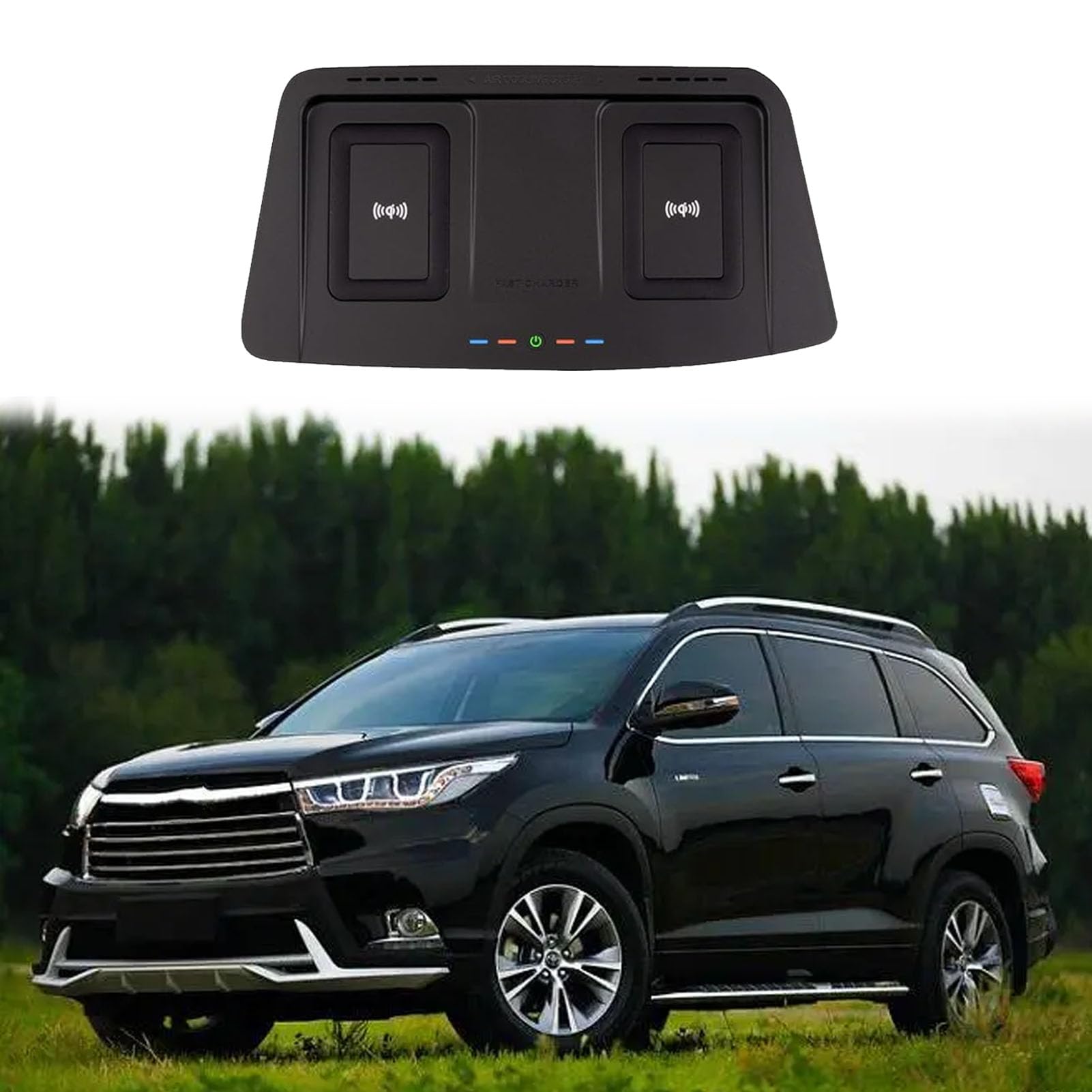Cargador De Coche Inalámbrico para Toyota Highlander 2015-2021,Cargador De Teléfono De Carga Rápida,Cargador De Teléfono Qi De 15 W,Accesorio De Consola Central