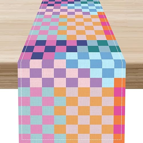 Miniatura 14 de Camino de mesa floral retro de los años 70, retro, vintage, floral, hippie, funky, años 70, 60, abstracto, rosa, estético, moderno, casa de campo,