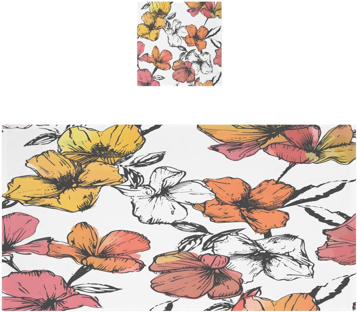 Hand Towels Premium Soft and Highly Absorbent Summer Floral Decor 2 Pcs Towels for Bathroom Set 100% Cotton Decorative Face Towels