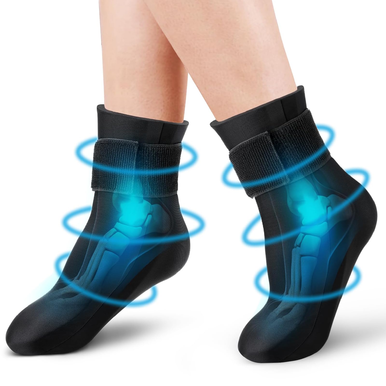ABUBU Chaussette de thérapie Chaude et Froide, Chaussette en Gel réutilisable, attelle de Cheville, fasciite Plantaire, arthrite, gonflement, entorse, Douleur au Pied, blessure