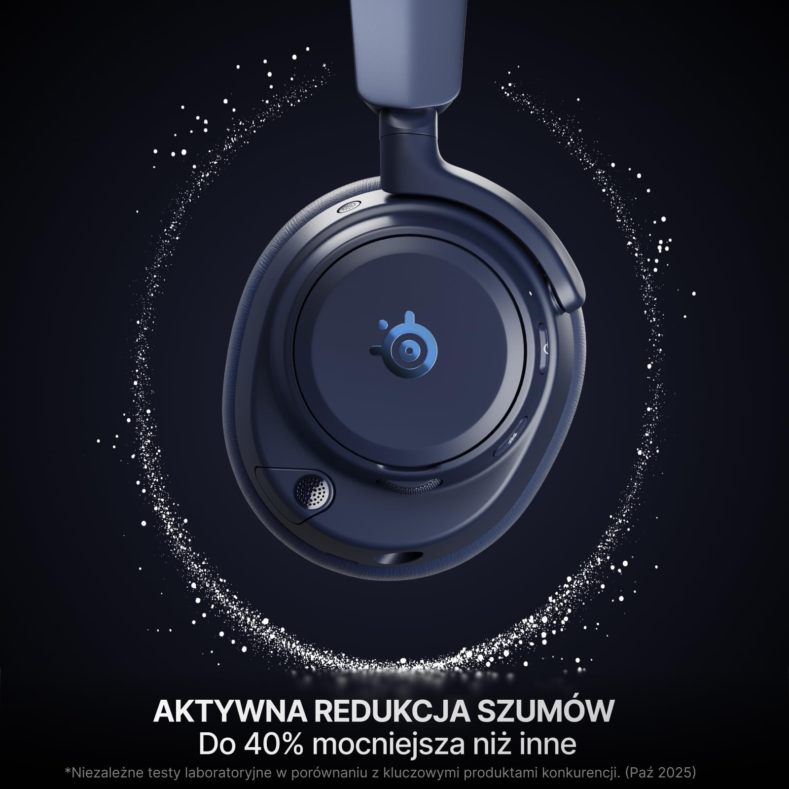 SteelSeries Arctis Nova Pro Omni – Bezprzewodowy dźwięk Hi‑Res, 96kHz/24bit, ANC, mikrofon ClearCast Pro, redukcja szumów AI, aplikacja mobilna, Mix 2,4GHz + BT, OmniPlay PC+PS5+Xbox – Midnight Blue