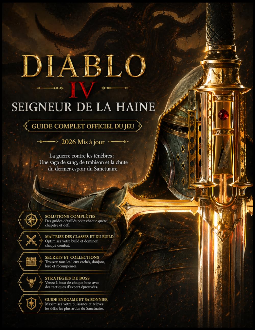 DIABLO IV : LE SEIGNEUR DE LA HAINE: GUIDE OFFICIEL COMPLET DU JEU Mise à jour 2026 La Guerre contre les Ténèbres : Une saga de sang, de trahison et de la chute du dernier espoir du Sanctuaire