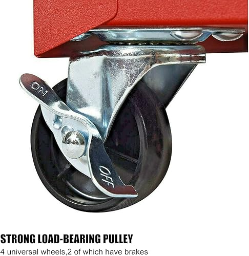 Miniatura 6 de Cofre de herramientas con ruedas de 5 cajones, organizador de caja de herramientas grande, armario de herramientas extraíble con cerradura para