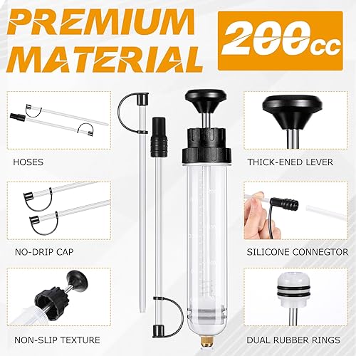 Miniatura 3 de Datanly Paquete de 4 bombas extractoras de aceite, extractora de fluidos, bomba de cambio de aceite automotriz, bomba de cambio de aceite con