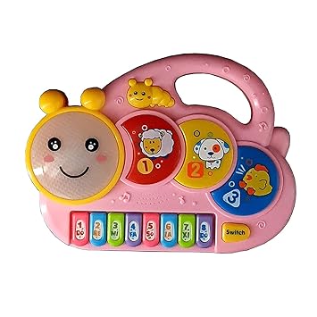 VGRASSP Happy Caterpillar Piano Musical Toys for Babies and Kids Green Small Piano for Kids Musical Piano Best Toy (Pink)