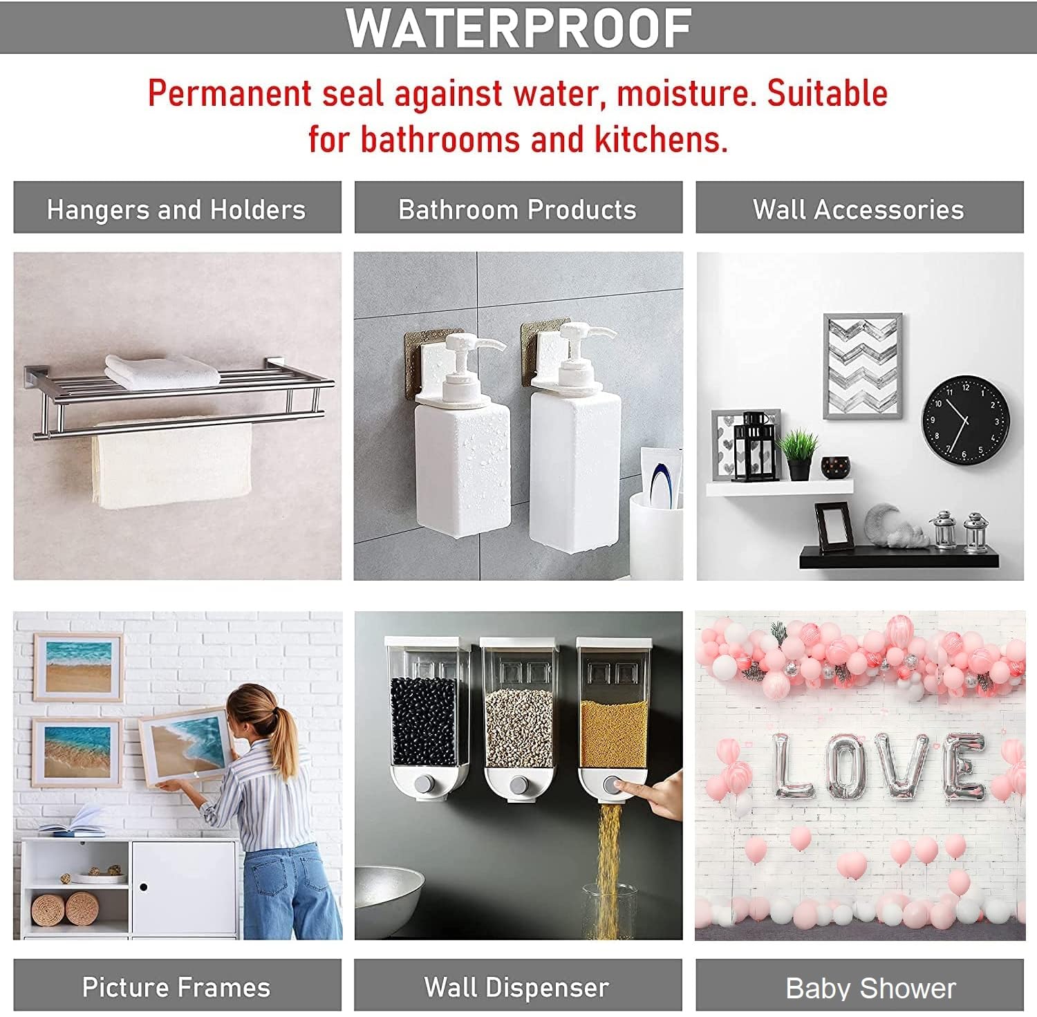 Ruban Adhésif Double Face Extra Fort Noir 9448A, 48 Pcs (50Mm