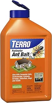 TERRO T2600 Perimeter Outdoor Ant Bait Plus - Attracts and Kills Carpenter Ants, Roaches, Crickets, Earwigs, & Silverfish - 2 Lbs