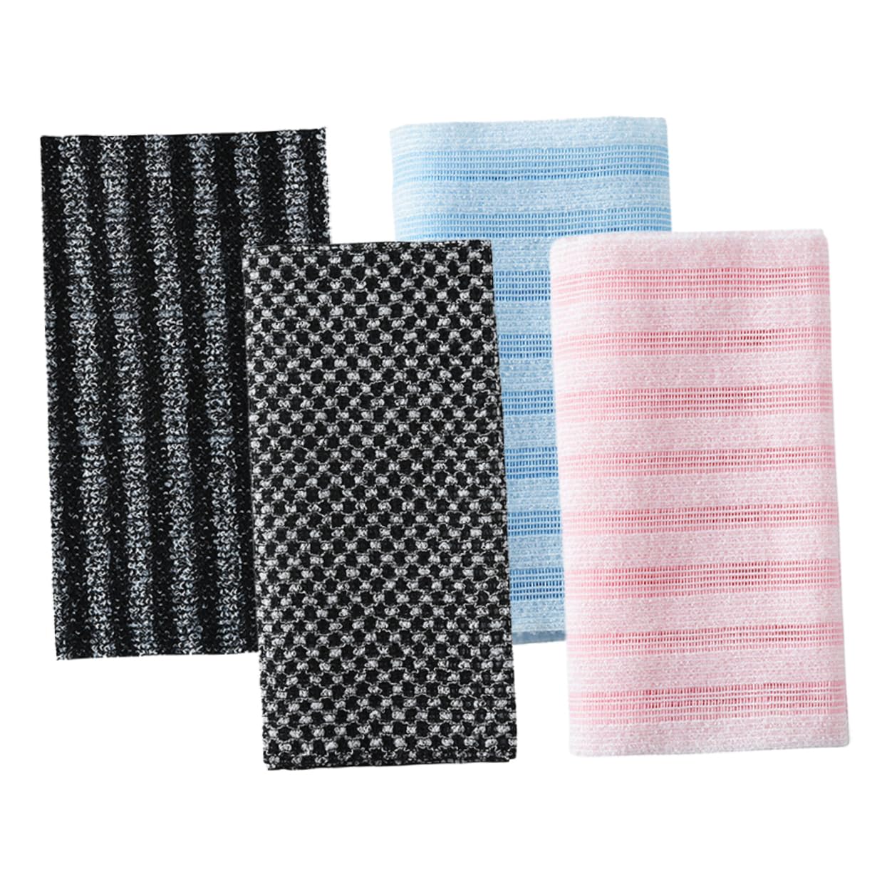 BESTYASH 4pcs Back Exfoliating Scrubber for Shower Gentle Body Wash Cloth Deep Cleansing Back Exfoliator for Men and Women Soft and for Hard to Reach Areas