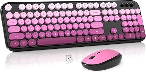 Miniatura 20 de Combo de teclado y mouse inalámbricos para Windows, teclado inalámbrico externo de tamaño completo 2.4G, mouse compacto, 8 teclas multimedia y