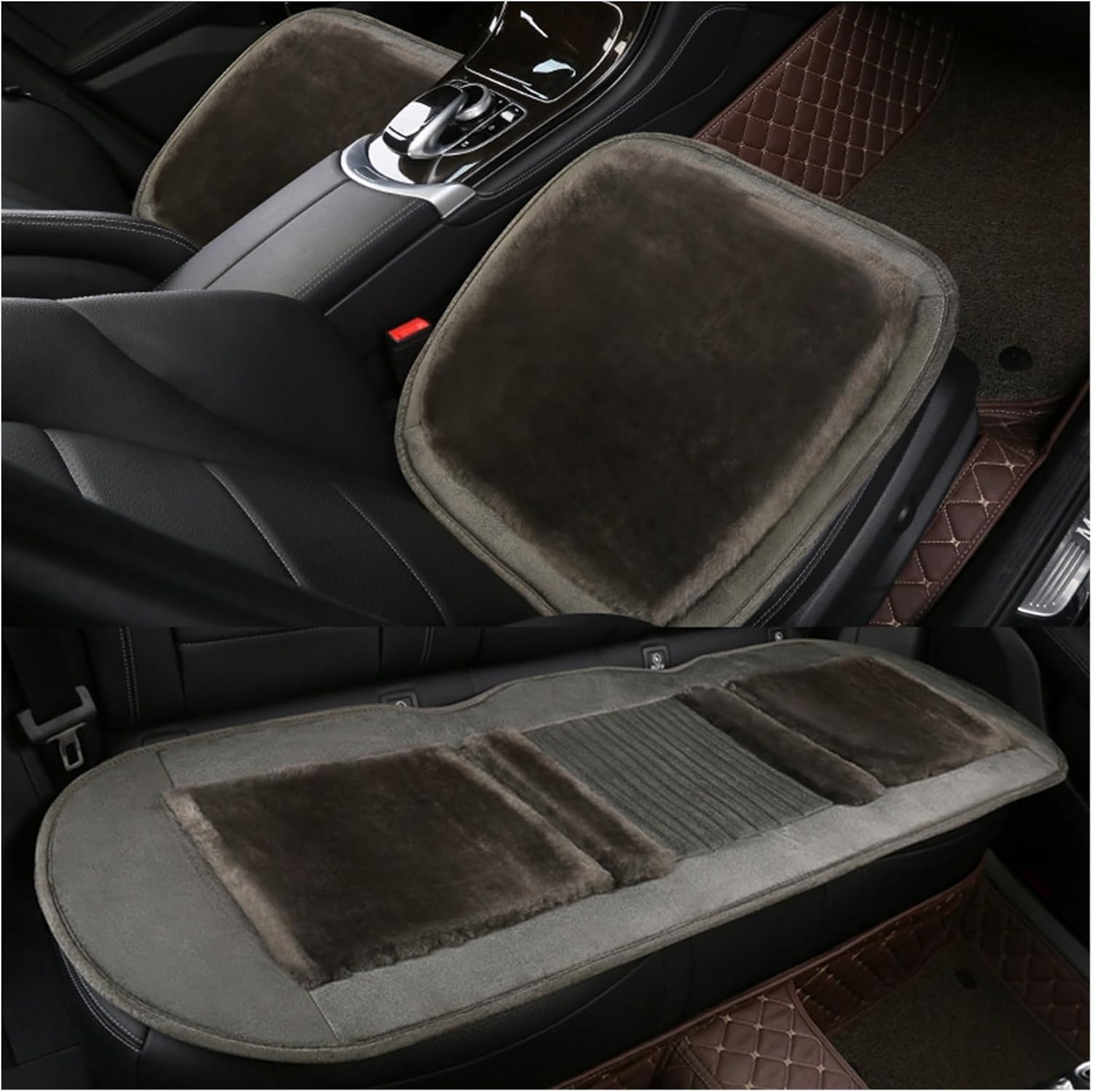 KAnduo M Fabric Wool Seat Cushion Integrated Warm Short Plush Car Winter Car Seat Cushion Y (Color : Y)