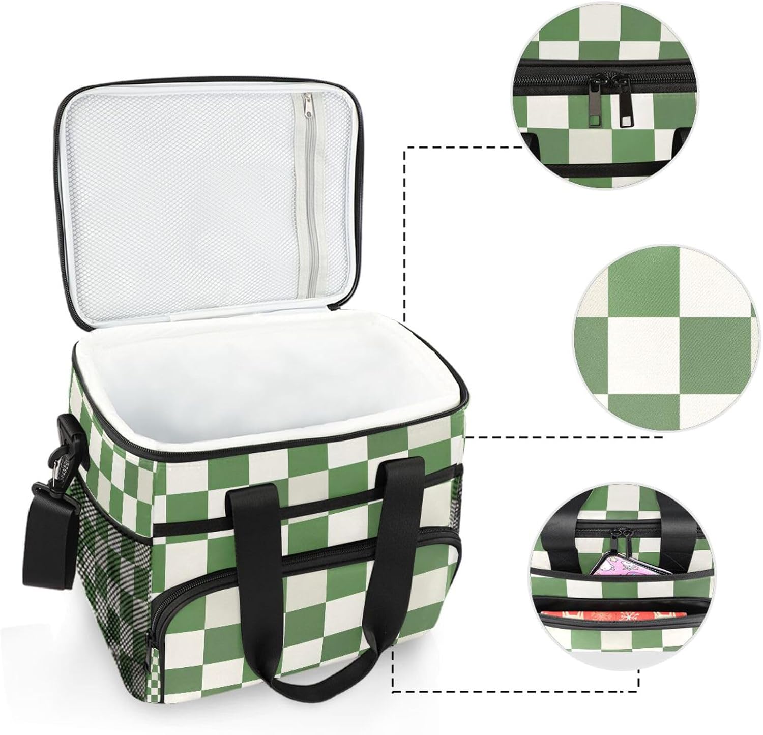 Cooler Bag Insulated Picnic Bag Large Lunch Box Reusable Tote Bag Soft Sided Portable Beach Cooler Grocery Camping