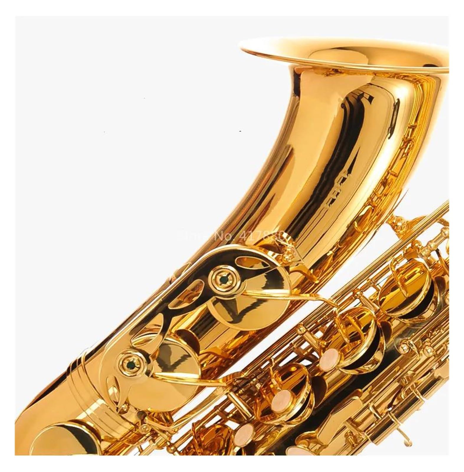 Instrumento saxofón Saxofón Tenor BB Latón Lacado Dorado B Saxo Tenor Plano Cuello Curvo Instrumento Musical con Estuche