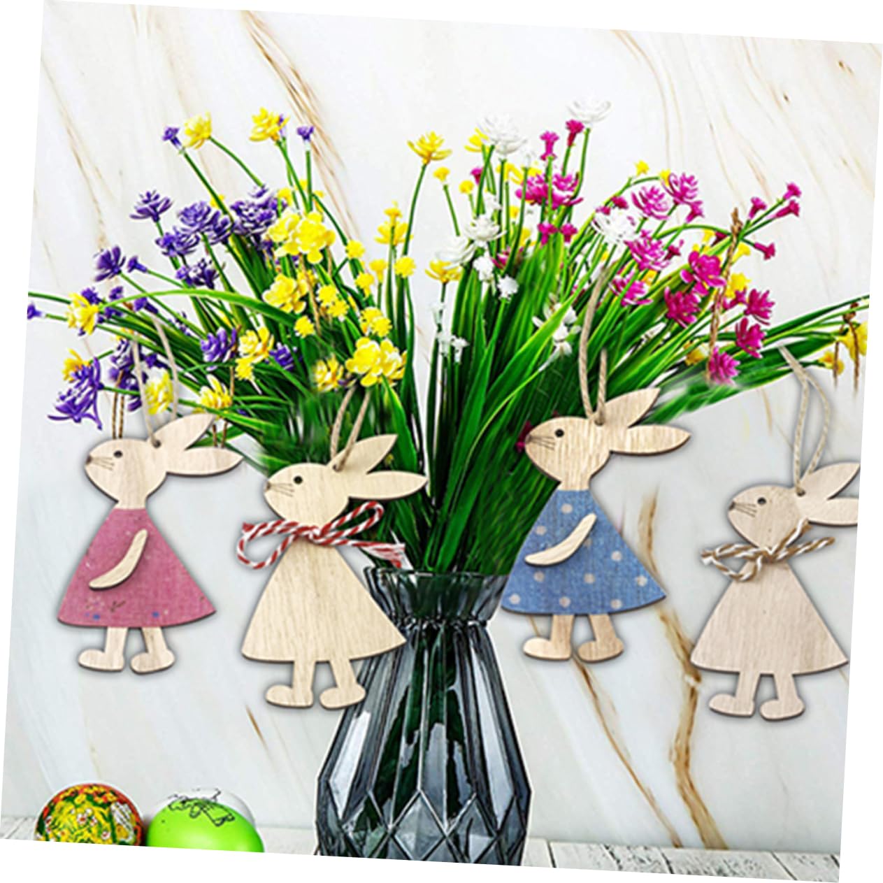 Alipis 32 Pz coniglietto di Pasqua ornamenti di coniglietto in legno decorazioni pasquali per la casa Home decor pieces arredamento ornamento ciondolo scena del festival ciondolo festivo