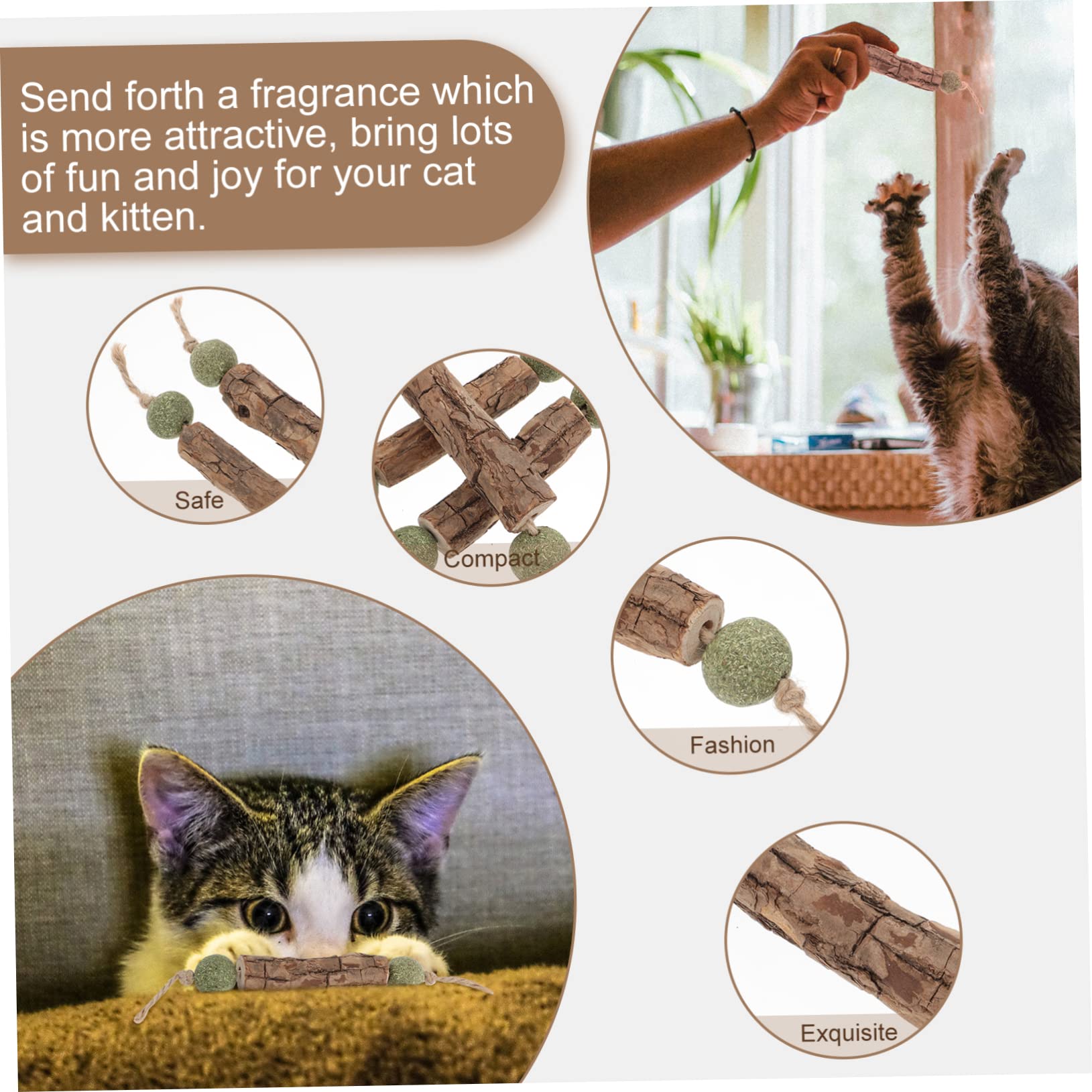 Jouets pour Chats, Lot de 10 bâtonnets à mâcher for Le Nettoyage des molaires Chats, Balle Interactive for la Dentition