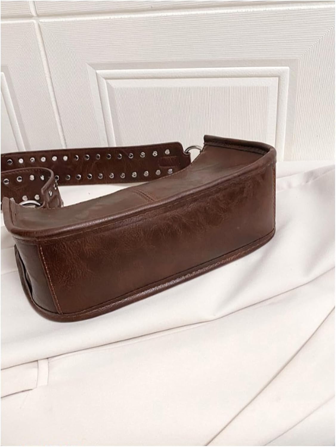 SweatyRocks Women's Studded PU Leather Zipper Shoulder Bag Top Handle Casual Crossbody Bag Y2k Purse | PU Leather, Studded, Zipper, Top Handle, Casual