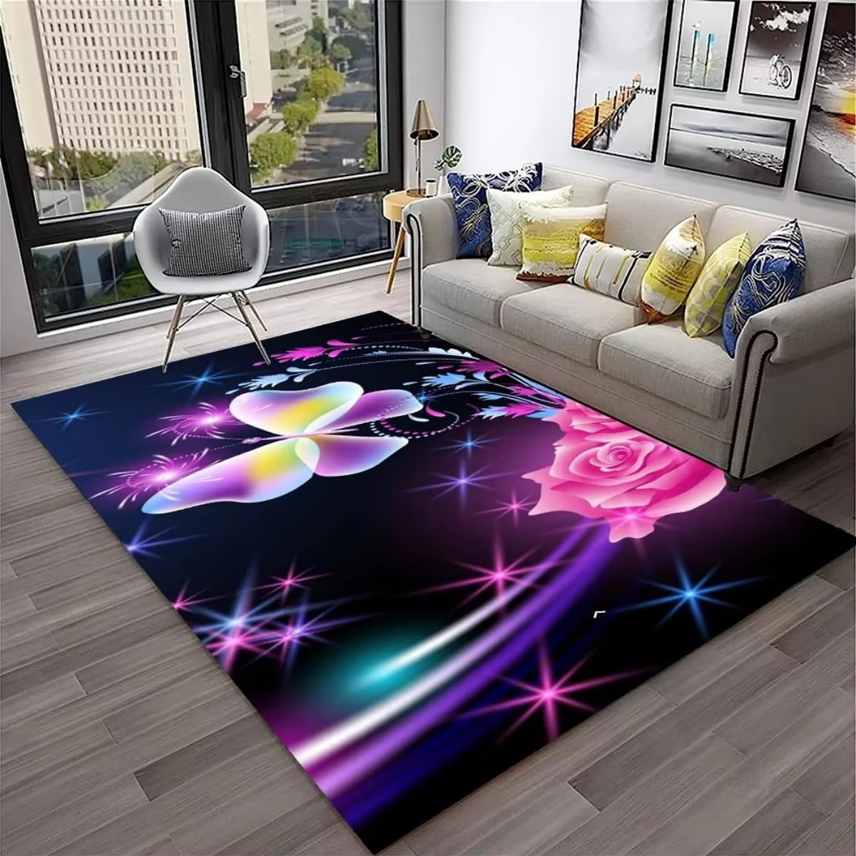 Tapis de sol fille motif papillon pour créer un coin de jeu magique et confortable