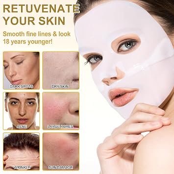 Snail Mucin Sheet Mask,Hydrogel Collagen Mask - Face Masks Skincare,Self Care, Stocking Stuffers, Deep Moisturizing,Boost Collagen & Elastin,Gifts for Women, Face Masks for Dry Skin (Yellow -4Pcs)