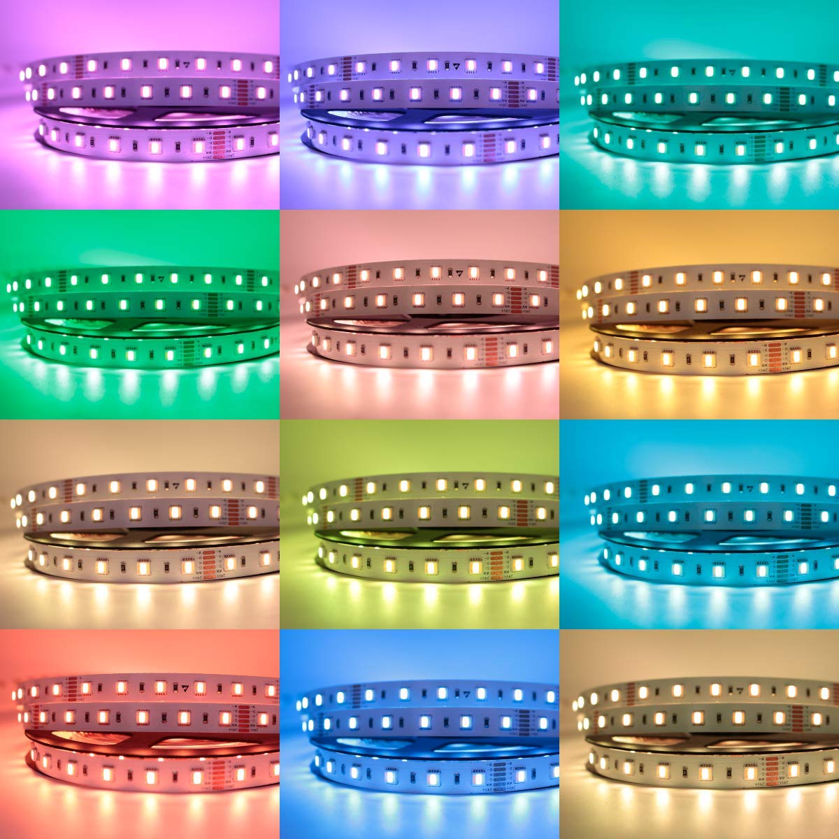 LED-Streifen 5in1 RGB+CCT: hochwertiger LED-Streifen RGB+CCT (2300K + 6500K) mit 60 LEDs pro Meter, hoch selektiert, 24V, 20W pro Meter (IP65 NANO Rolle 5m)