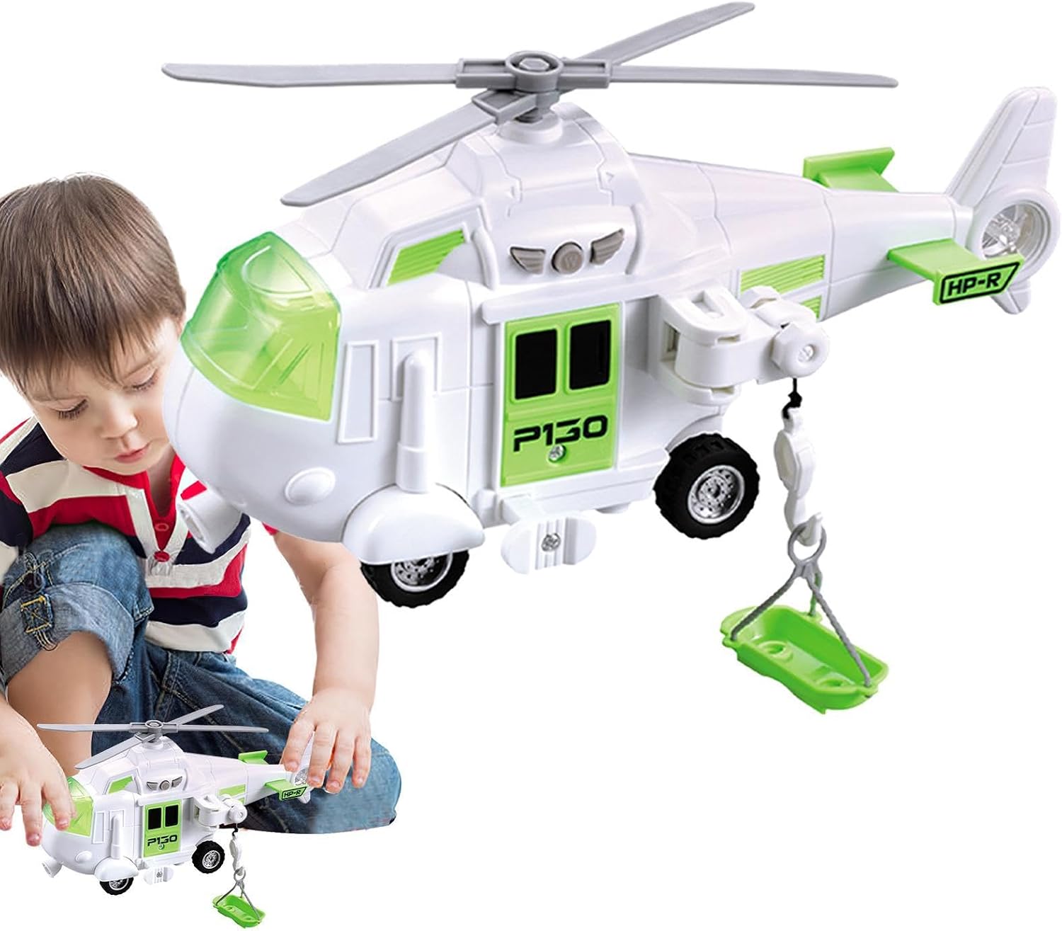 Kids Helicopter Toy Movable Propellers, Fully Functional Hooks