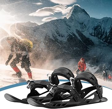 JOJOCY Mini Ski Skate, Adjustable Short Ski Skates Fits Sizes 5-14 Snowskates Snowblades Skiboards Winter Snow-Skiing Equipment Winter, Christmas, Cooling, First Snow Gifts Gift Box