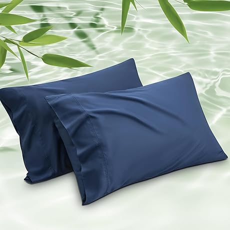 Bedsure Cooling Pillow Cases Queen Size Set of 2 | Rayon Derived from Bamboo