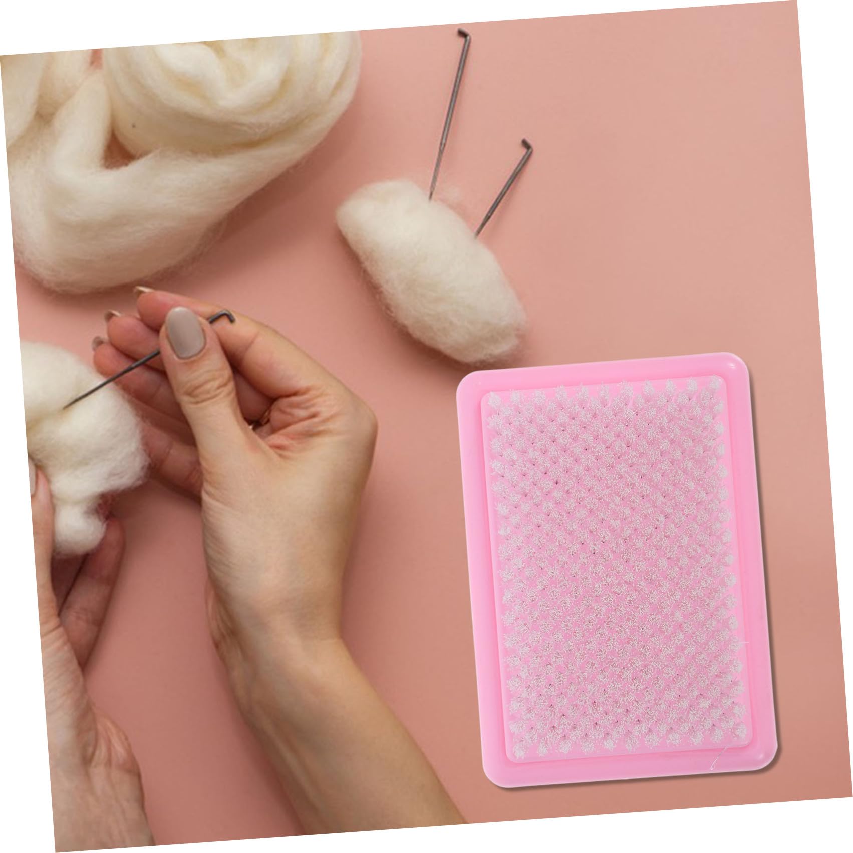 Cepillo para Fieltro de Lana Rosa 2 Piezas para Manualidades