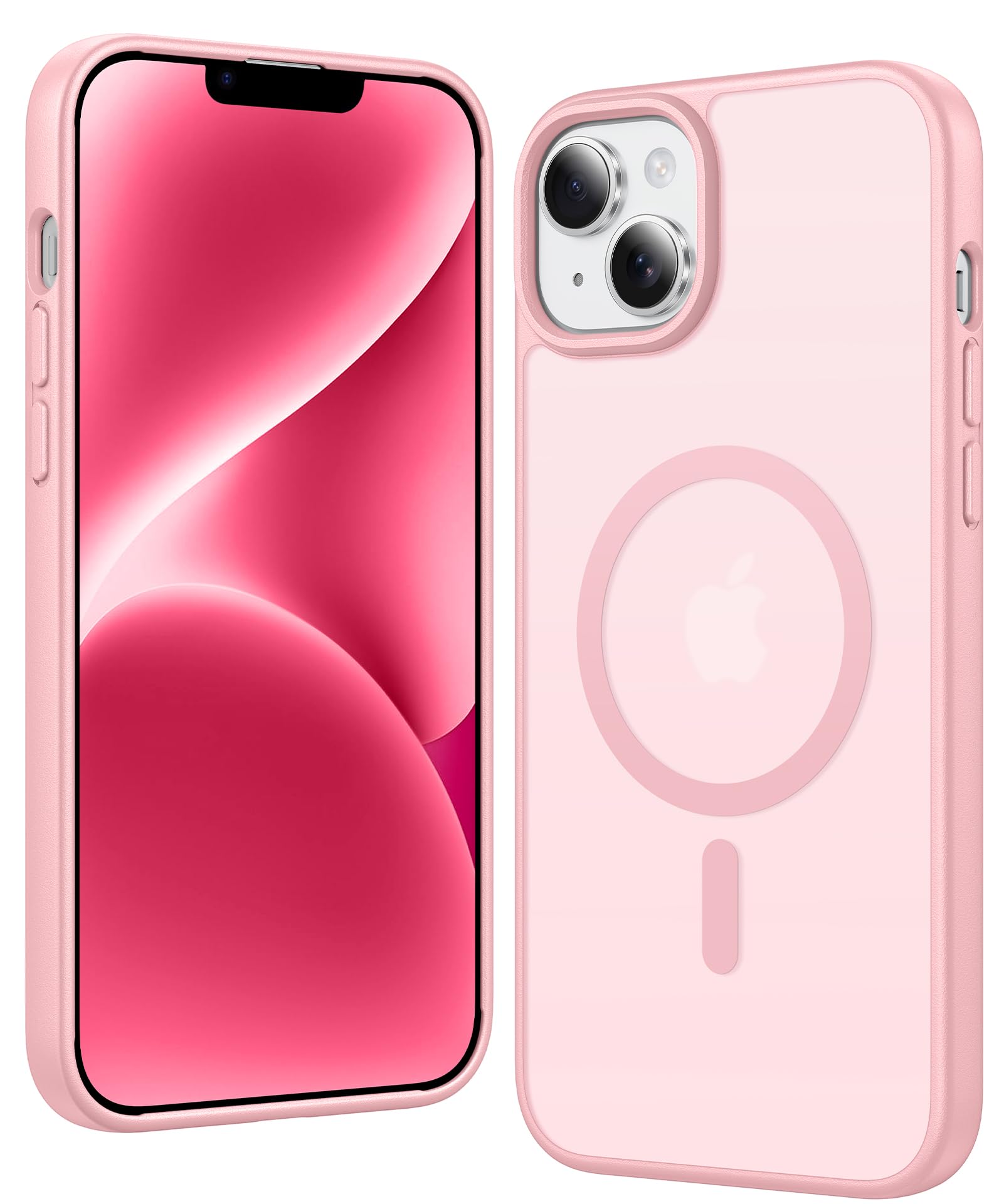 FNTCASE for iPhone 14 Plus Case Compatible with Magsafe Matte Phonecase | Military Grade Drop Protection, Slim Magnetic Phone Cases, Shockproof Bumper, Translucent Cell Cover
