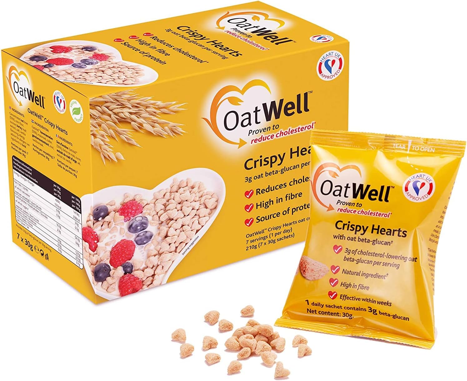 OATWELL Crispy Hearts 7x30g (PACK OF 1)