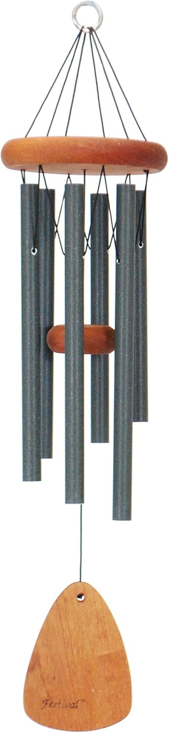 Festival 24-inch Redwood Wind Chime in Bronze by Wind River for Patio, Backyard, Garden, and Outdoor décor. Made in The USA