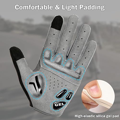 Miniatura 3 de NICEWIN Cycling Bike Gloves Men Women, Padded Anti-Slip Mountain Bike Gloves, Touch Screen Full Finger Road Bicycle Biking Gloves
