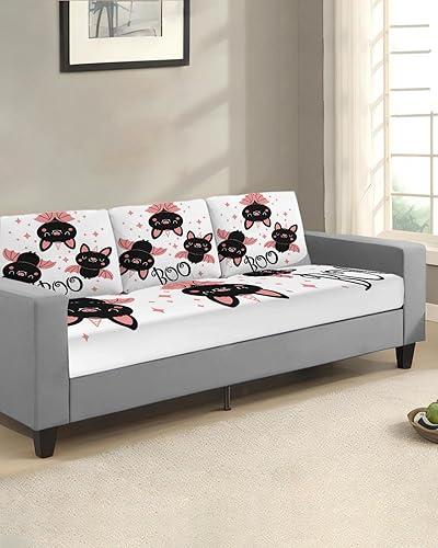 Miniatura 2 de Fundas de cojín elásticas para sofá de Halloween, seccional, individual, en forma de T, funda protectora para muebles con parte inferior elástica,