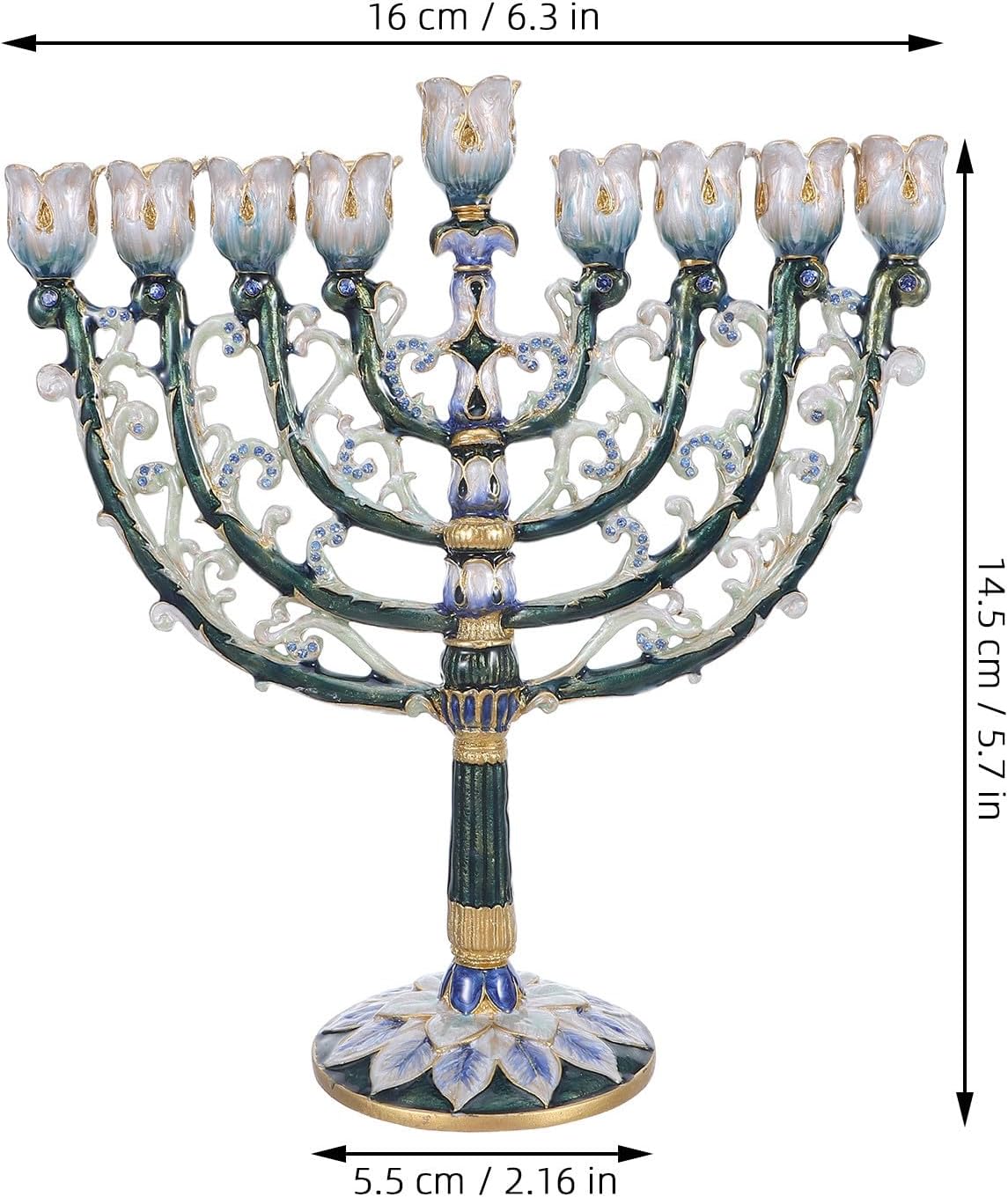 Vintage Style 9 Branch Menorah Zinc Alloy Candle Holder