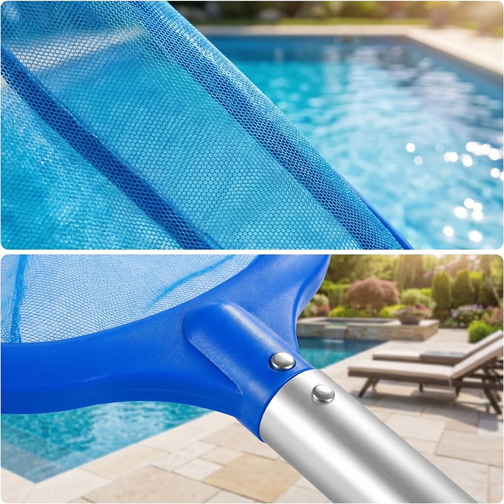 Yi'antai Skimmer Limpieza de Red de Piscina, Red de Limpieza de Piscinas 188cm, Recogehojas para Piscinas con Cepillo Piscina, Kit Limpieza Piscina, Limpieza de Red de Piscina (Azul B)