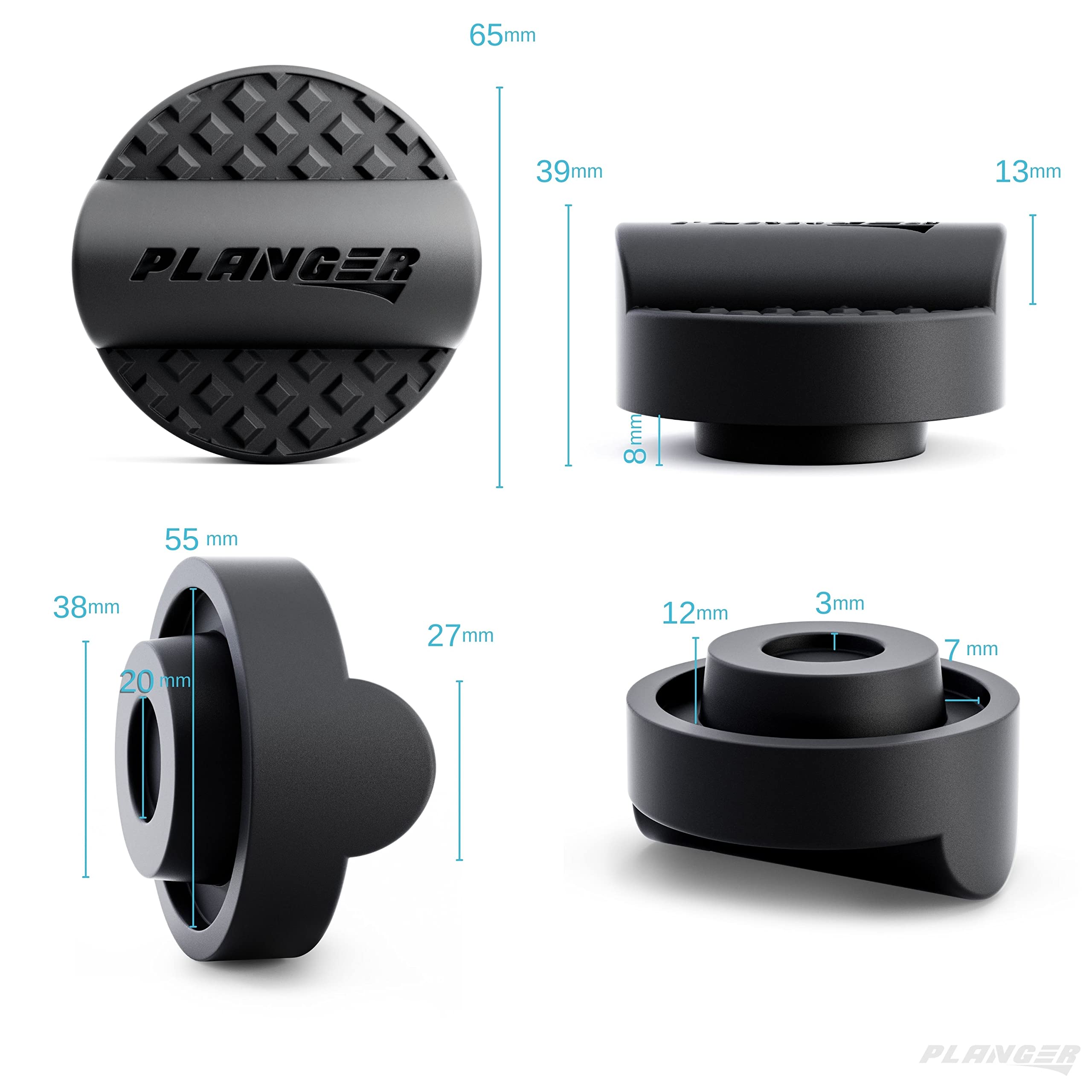 Curby Pad - Paraurti In Gomma Per Cric Auto, Protezione Paraurti Per Auto E SUV, Diam. 65/38 Mm