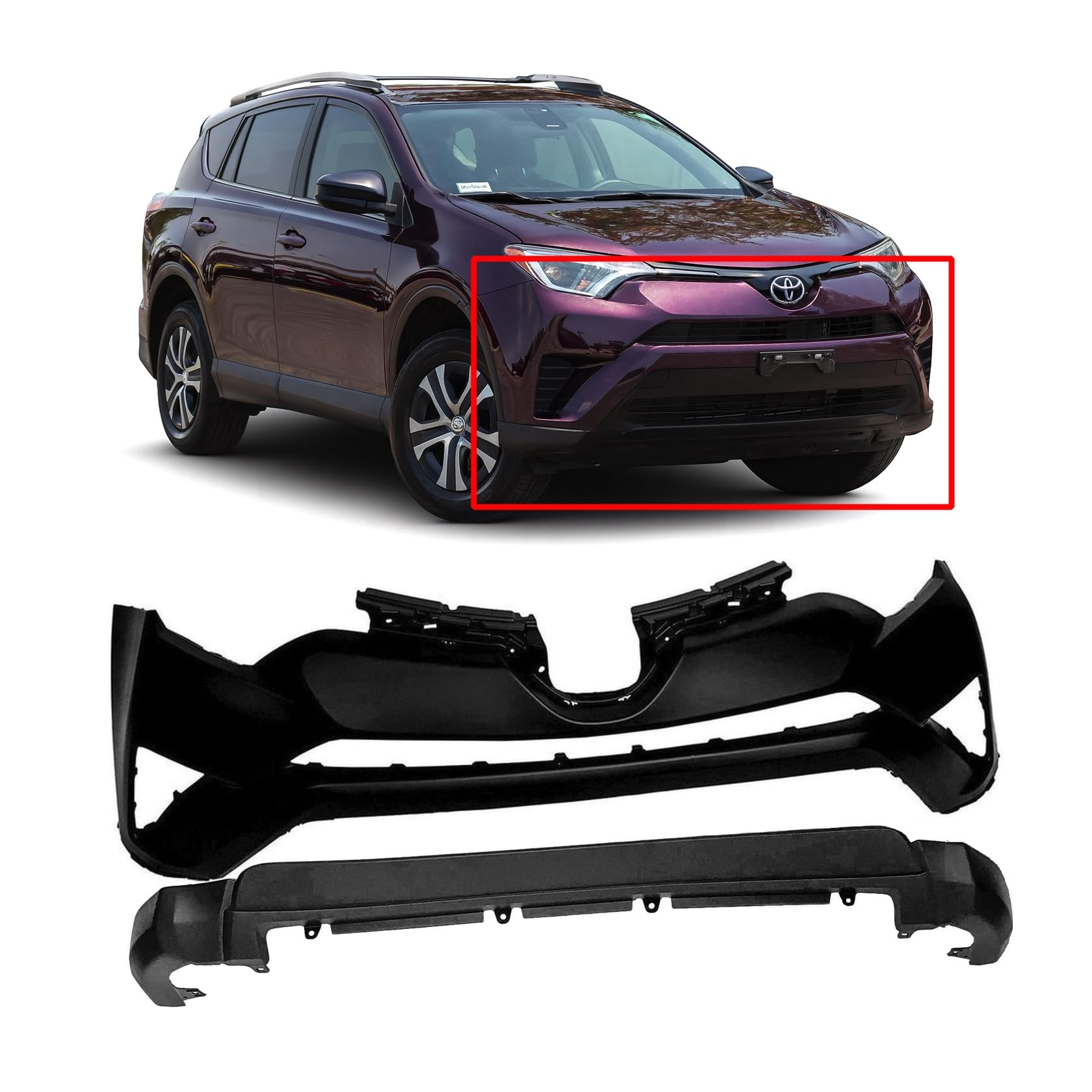 Amazon.com: FitParts Compatible with Front Bumper Covers Kit 2016