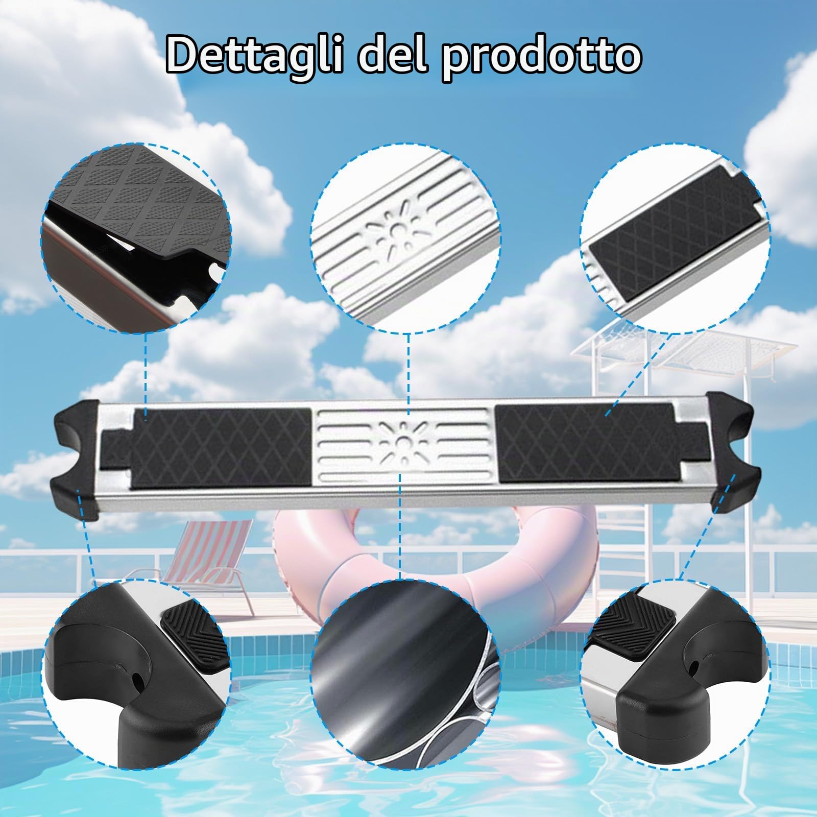 Gradini Per Scaletta Piscina, 2 Pezzi Gradino Antiscivolo Per Piscina Scala Di Ricambio In Acciaio Inox Generale Per Scaletta Scala Accessori Antiscivolo Parti Pedale