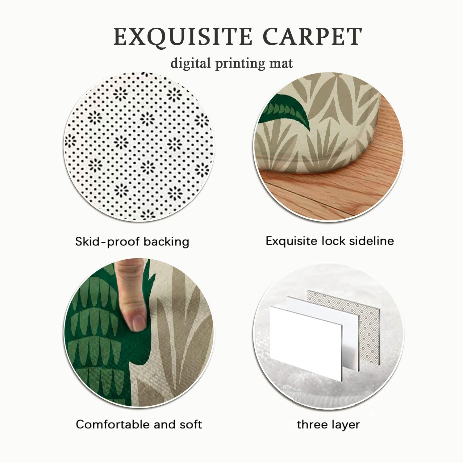 Alfombra de área de cocodrilo, diseño tropical de hojas naturales, sin esponja de pelo bajo, suave, rectangular, resistente a las manchas, para sala de estar, dormitorio, aula, decoración de