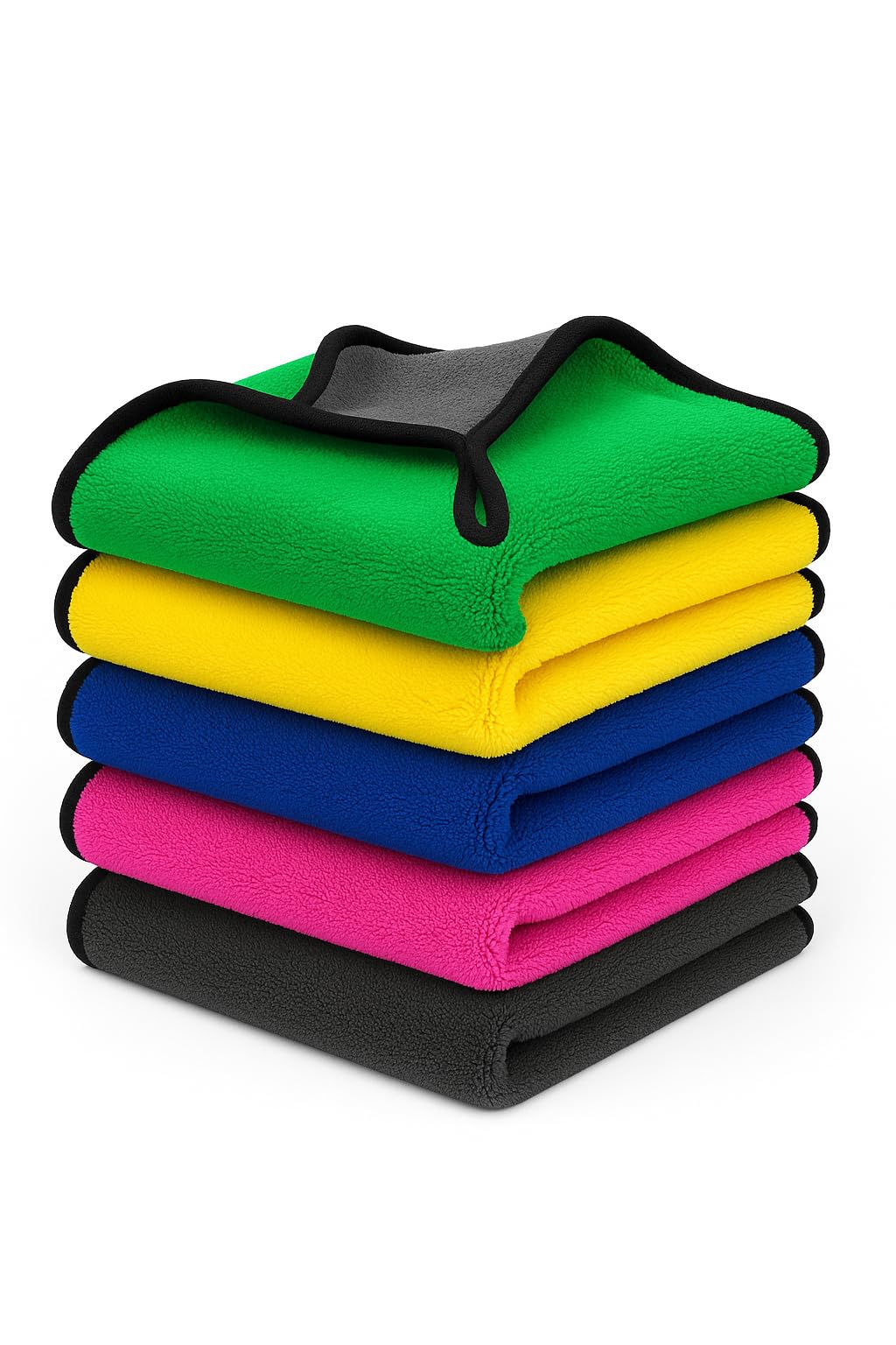Microfiber Towel for Car Cleaning 500 GSM (Pack of 5)- Micro Fiber Cleaning Towel, Cloth for Dusting Washing & Mirror Glass Cleaning, Microfibre Cloth for Drying & for Car Detailing (5 Colors)-image-10
