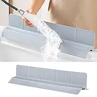 23" Ultra Silicone Sink Splash Guard Released in 2025/Dec,Self-Draining Water Splash Guard for Kitchen Sink,Bathroom and Island,with 3.5" High Splash Guard & 7 Strong Suction Cup (Grey)