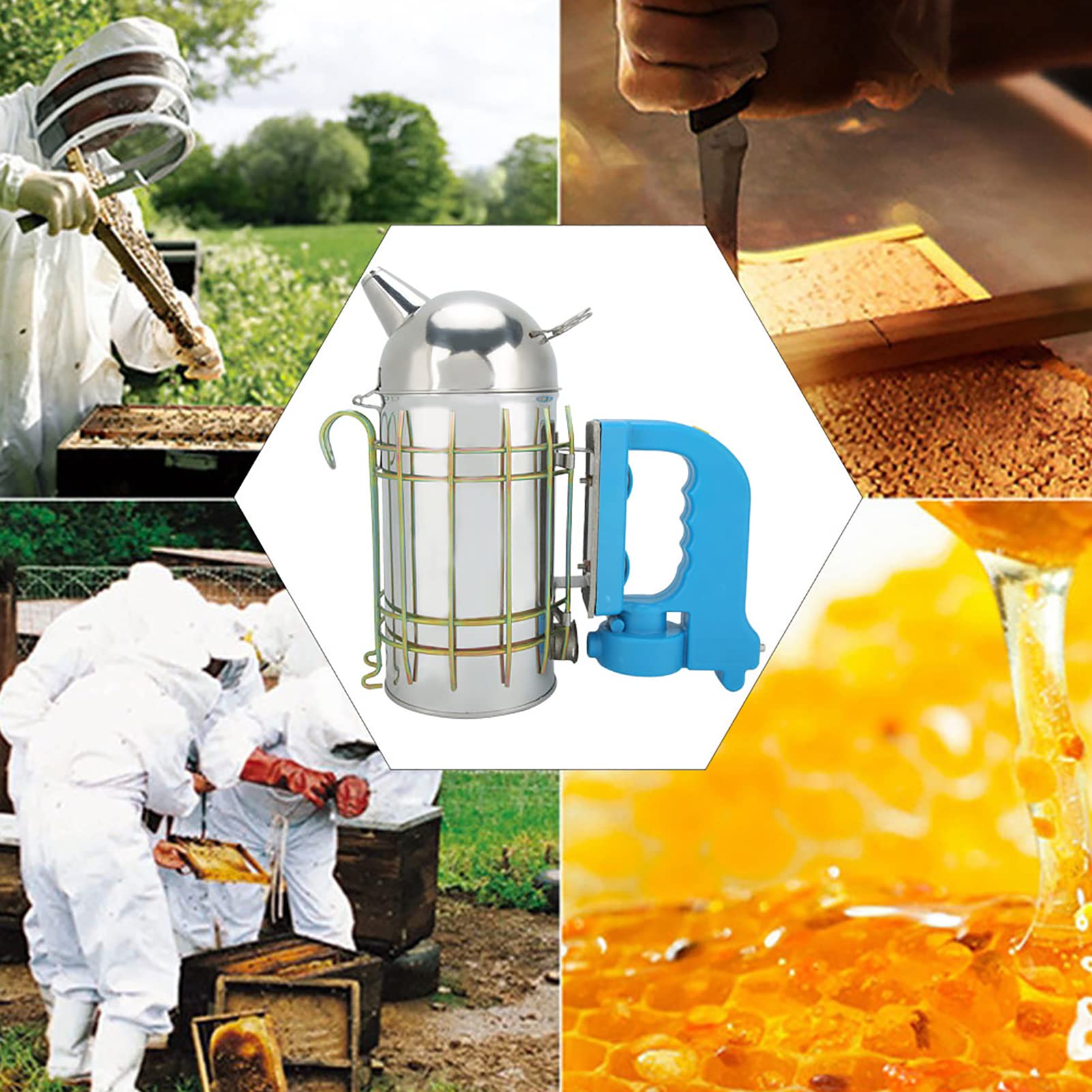 Ahumador De Colmena De Acero Inoxidable - Equipo De Apicultura Ahumador De Abejas para Extracción De Miel para Apicultores Principiantes Y Experimentados