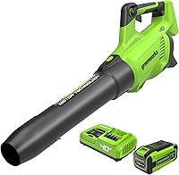 Vista 1 de Greenworks 40V (160 MPH / 700 CFM) Cordless Brushless Axial Leaf Blower, 8.0Ah Battery and Charger Included